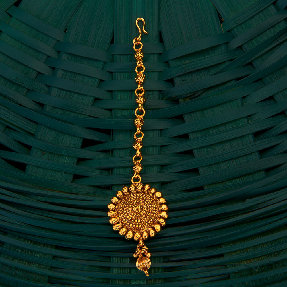 ANTIQUE MAANG TIKKA WITH GOLD PLATING