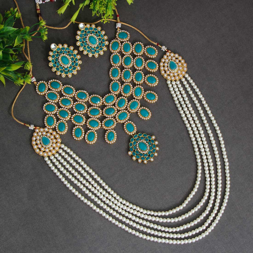 RAMA GREEN LONG AND SHORT NECKLACE SET