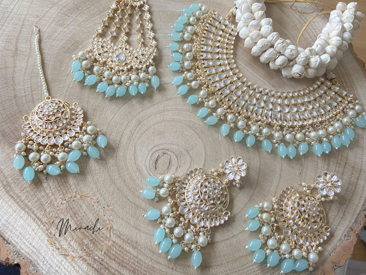 SKY BLUE PEARL NECKLACE SET