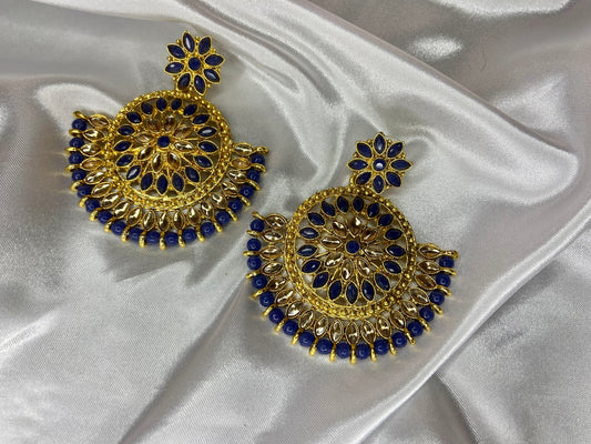 DARK BLUE STONE EARRINGS