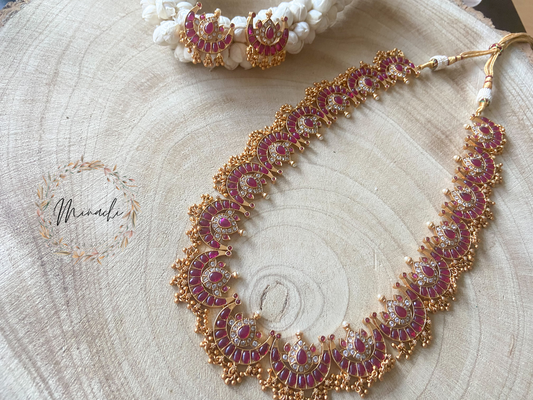 RUBY PEARL LONG NECKLACE SET