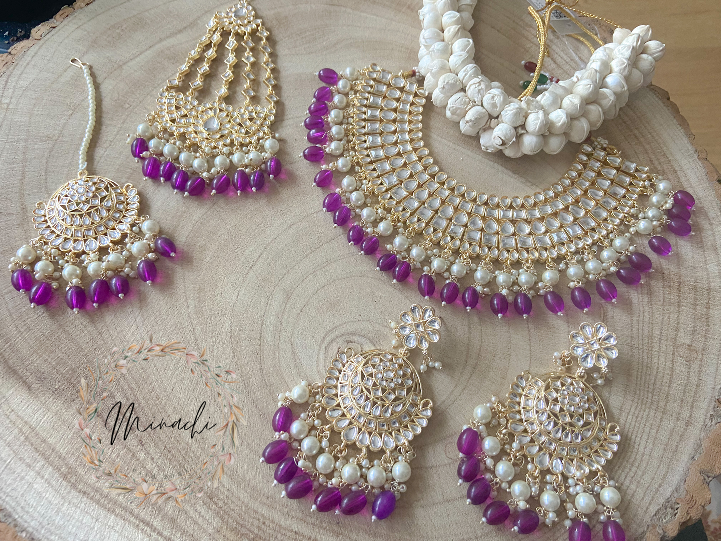 PURPLE PEARL NECKLACE SET