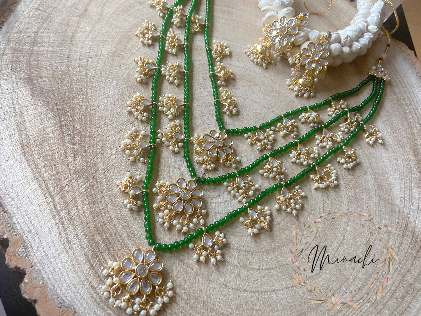 GREEN KUNDAN NECKLACE SER