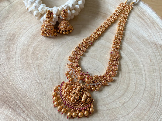 LAKSHMI RUBY LONG CHAIN NECKLACE SET