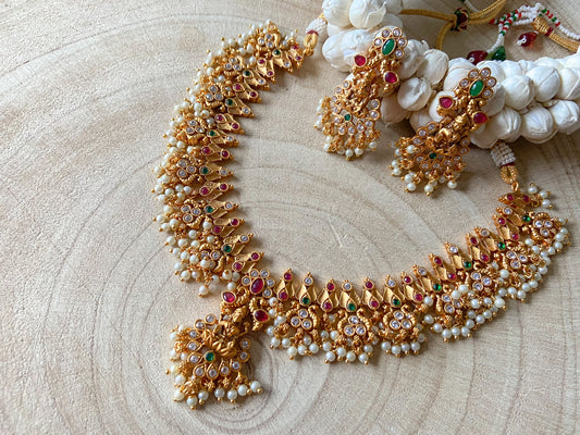 RUBY PEARL LAKSHMI NECKLACE SET