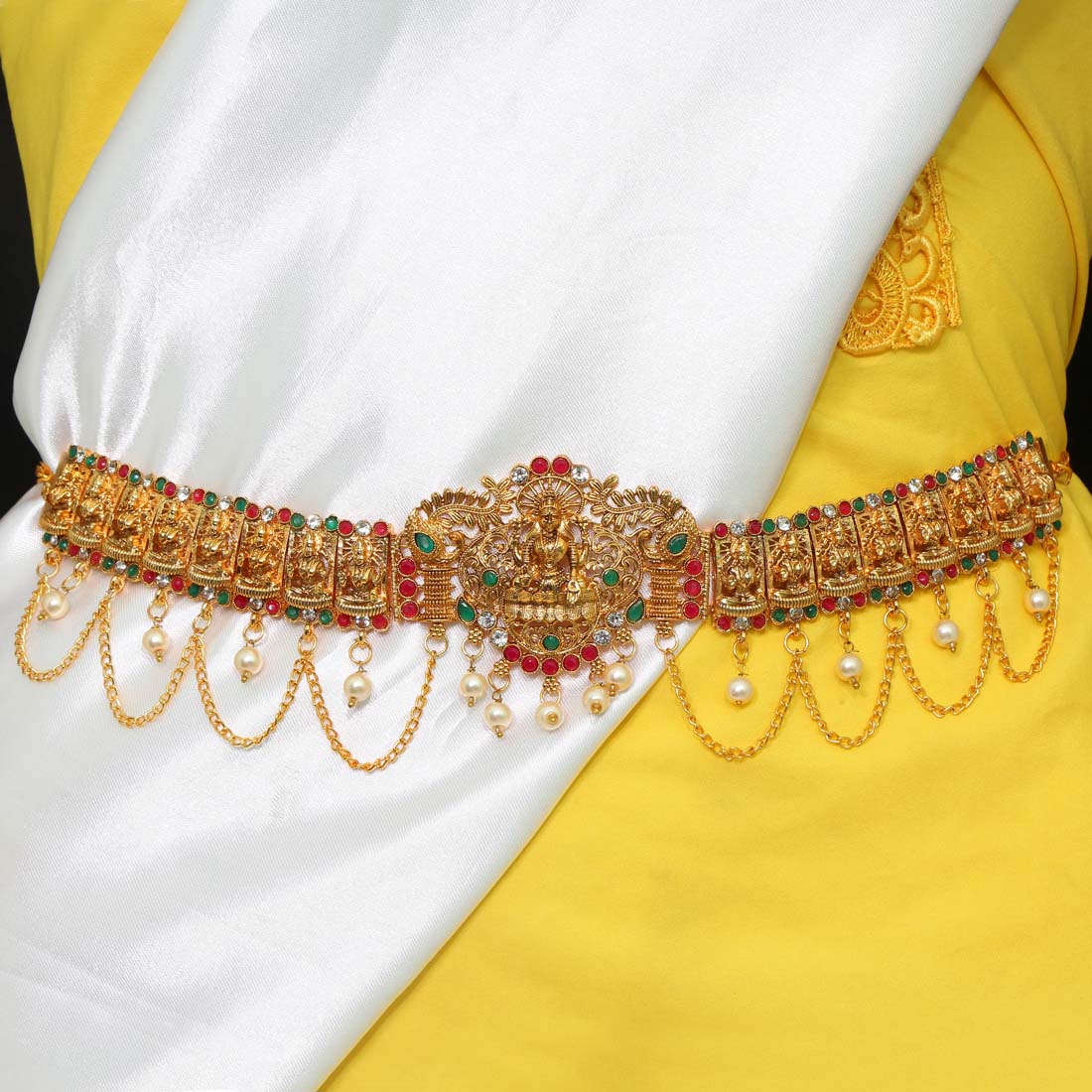 LAKSHMI RUBY GREEN WAIST CHAIN