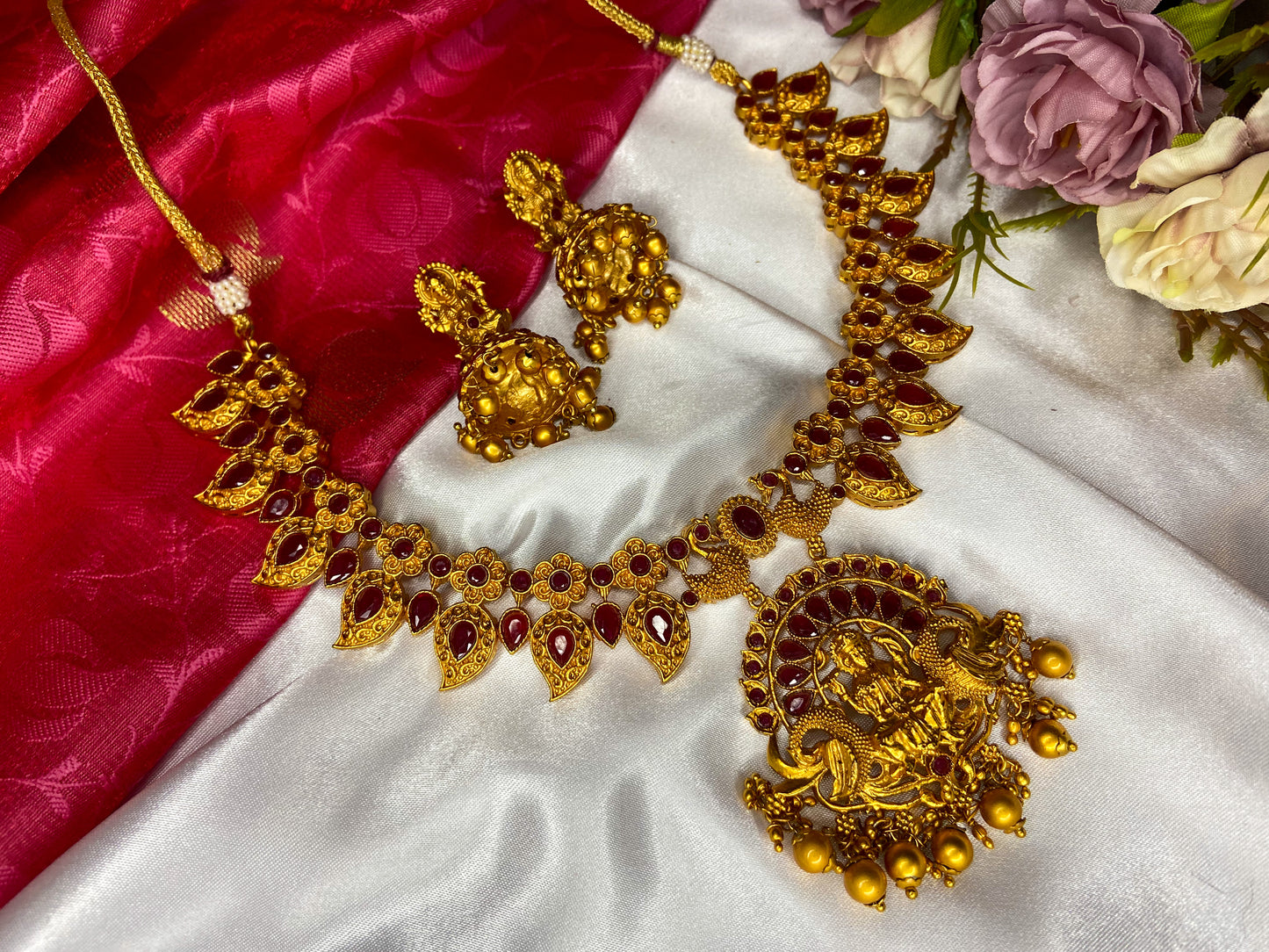 LAKSHMI PAN DROP TEMPLE NECKLACE