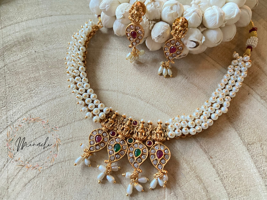 OLG- PEARL LAKSHMI NECKLACE SET