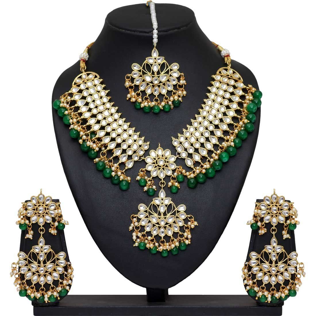 Thamarai: Green Kundan Necklace