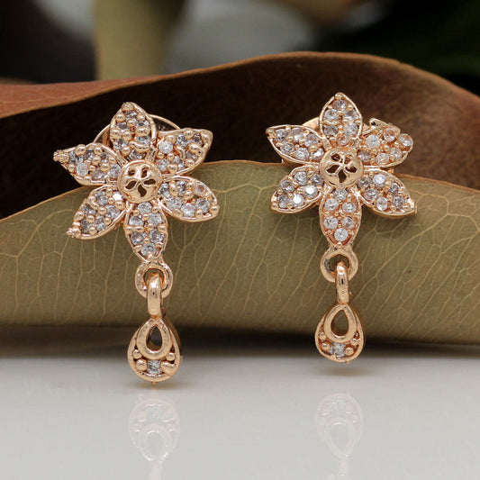 AD ROSE GOLD FLORAL EARRINGS