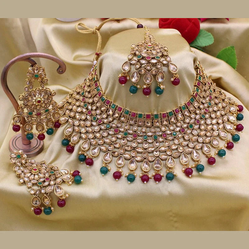 RUBY GREEN KUNDAN NECKLACE SET