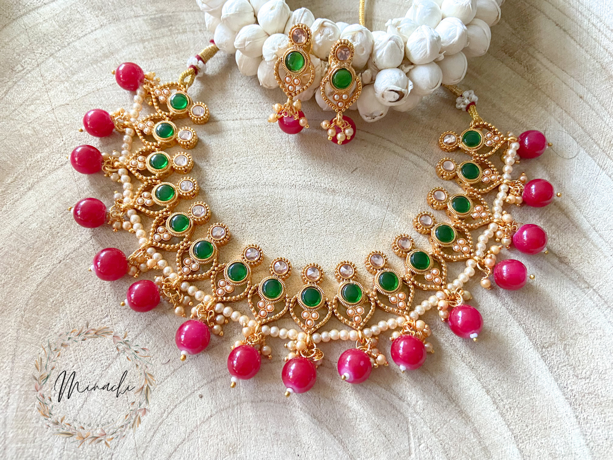 OLG: RUBY GREEN NECKLACE SET – Minachi