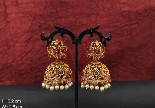 RUBY GREEN LAKSHMI JHUMKA