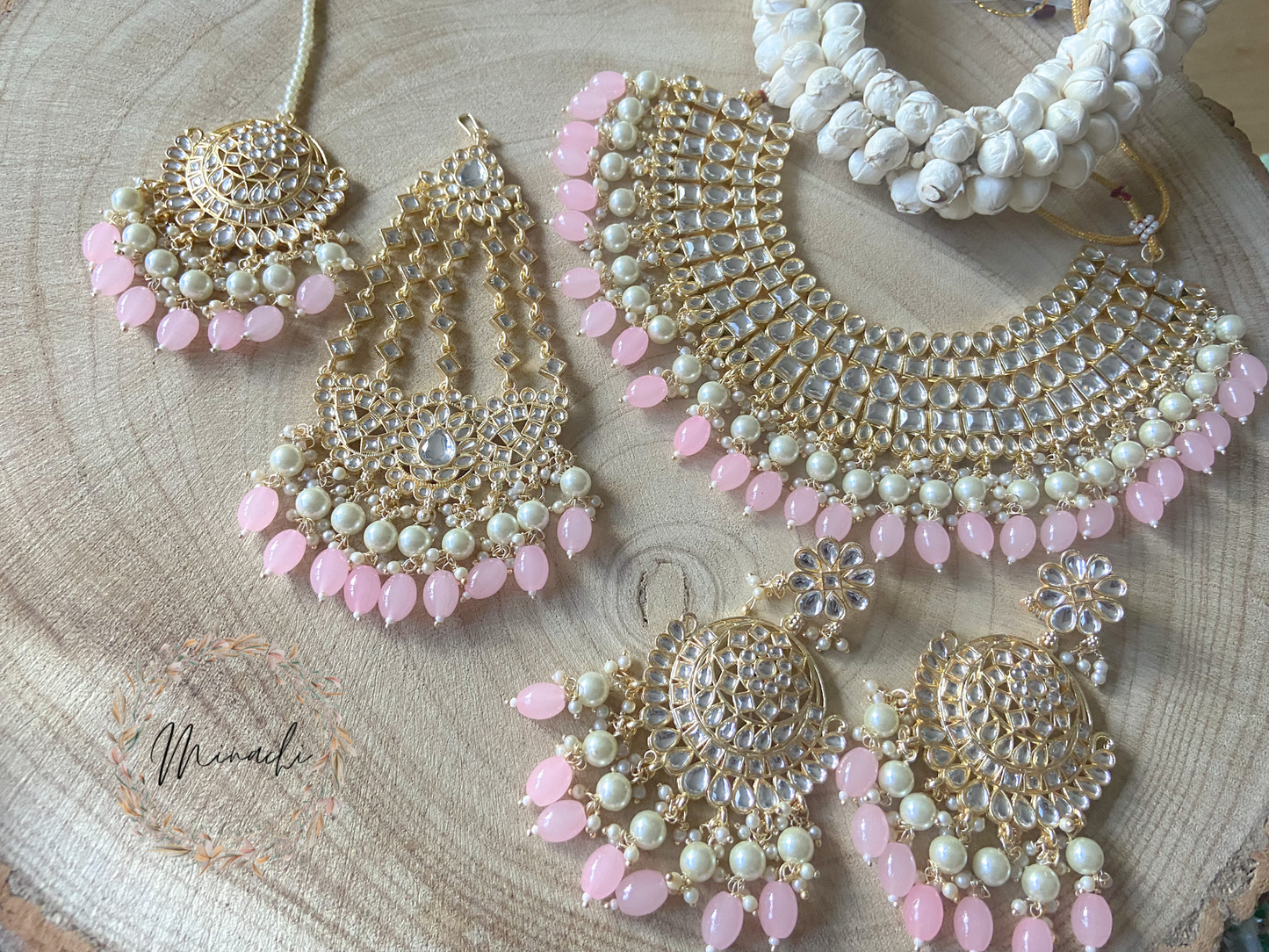 PINK PEARL NECKLACE SET