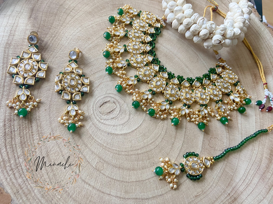 PEARL GREEN NECKLACE SET