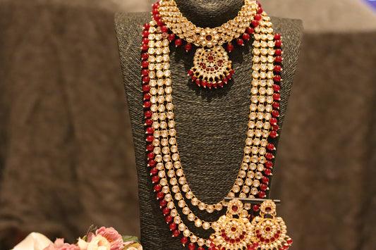 MAROON KUNDAN NECKLACE SET