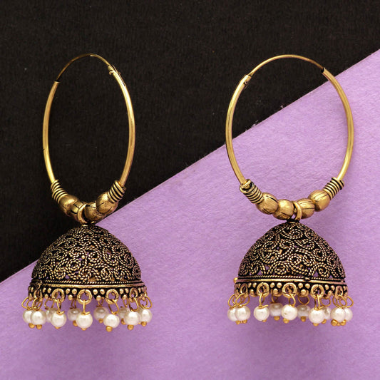 WHITE JHUMKA