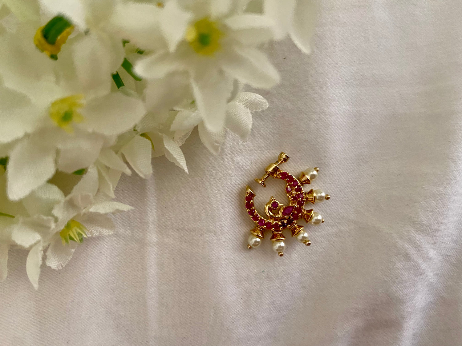 Vintage Indian Mogul Peacock Gold Gilt Nose Ring . Art Nouveau Style  Costume Je | eBay
