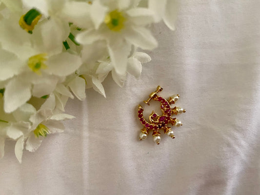 PEACOCK RUBY NOSE RING