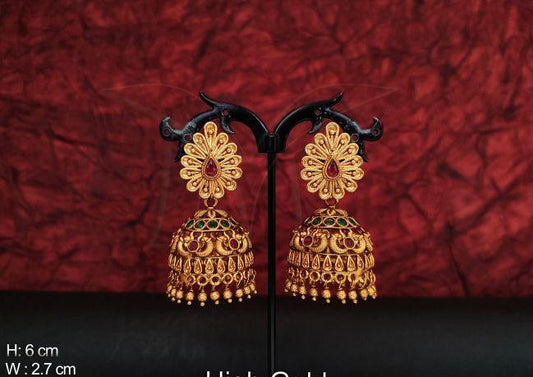 HIGH GOLD PEACOCK JHUMKA