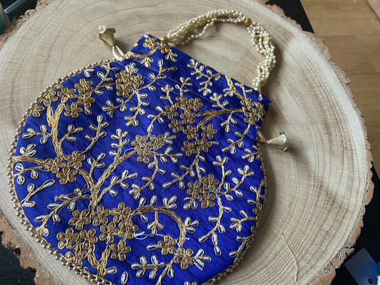 ROYAL BLUE POTLI BAG
