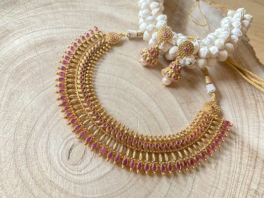 RUBY GOLD NECKLACE SET